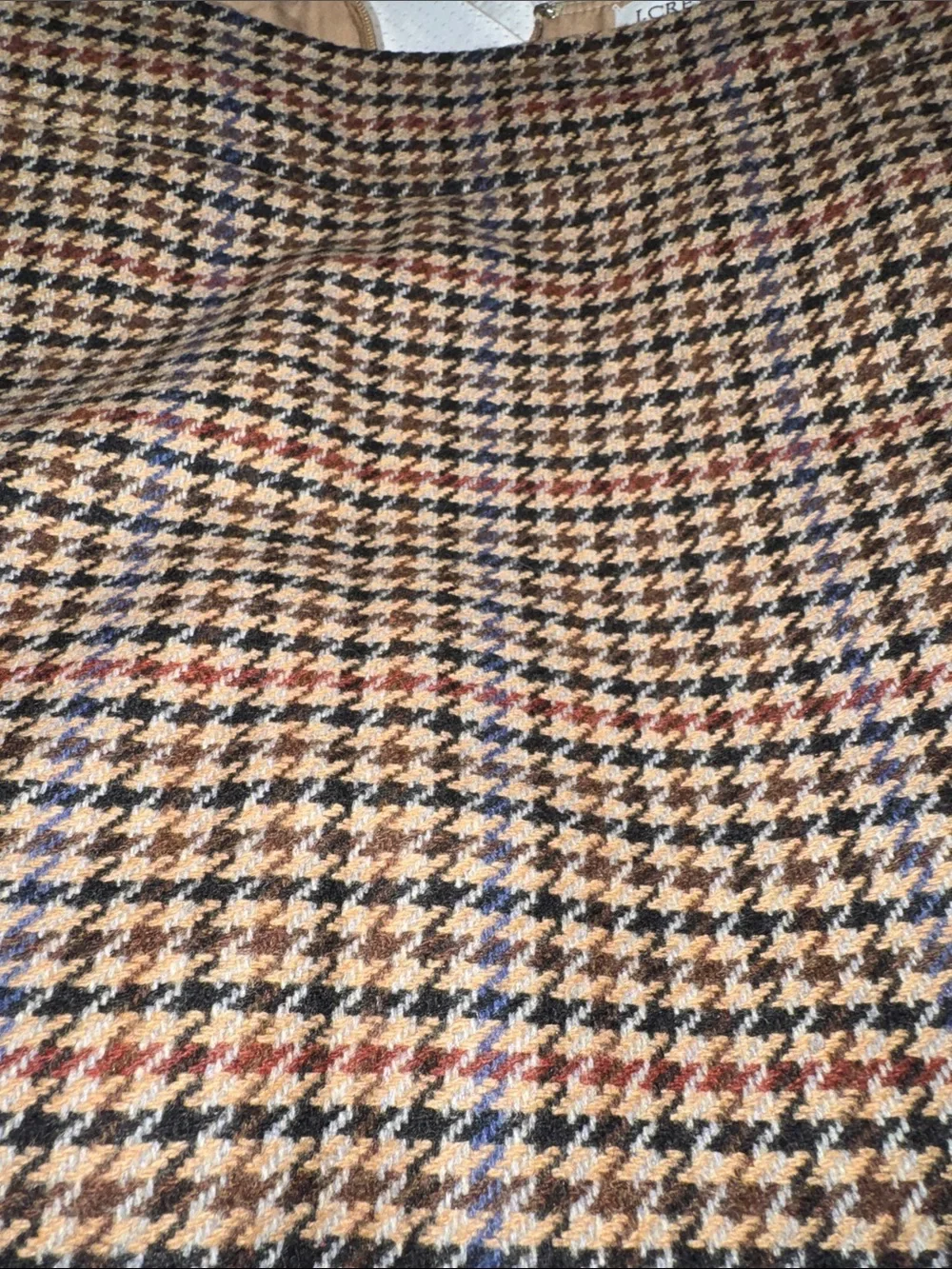 J. Crew Brown Houndstooth Skirt